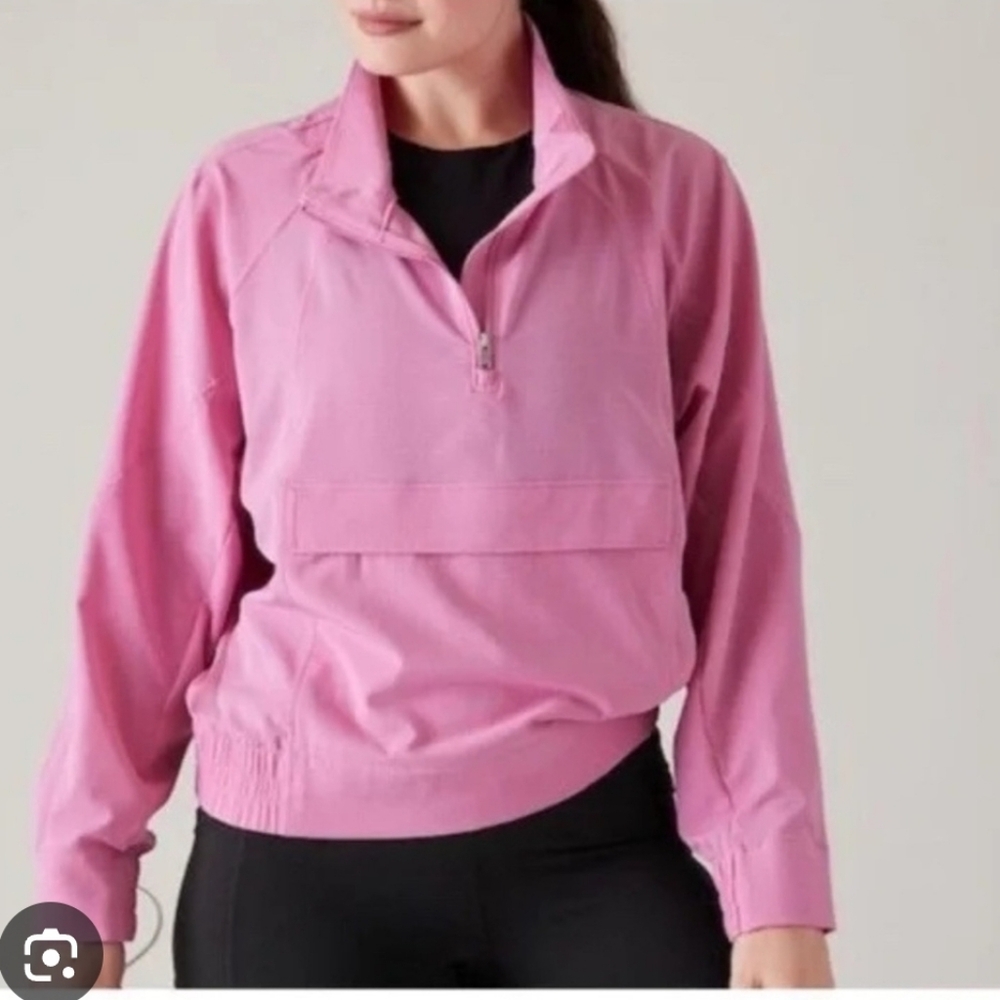 Athleta Pink Popover Sweatshirt